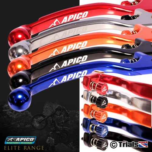 Apico ELITE Forged LONG BRAKTEC Trials Lever With Coloured Play Adjuster