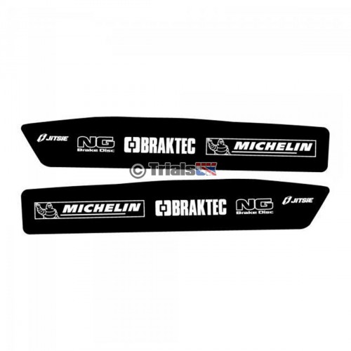 Jitsie GasGas Swingarm Decals - Michelin/Braktec/NG Logo - 2004 - 2018