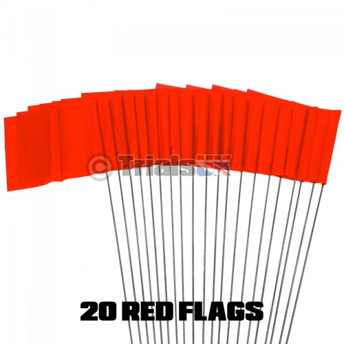 20 x Red Trials Section Flags Vinyl Flag Pin Markers