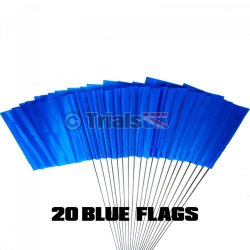 20 x Blue Trials Section Flags Pin Markers