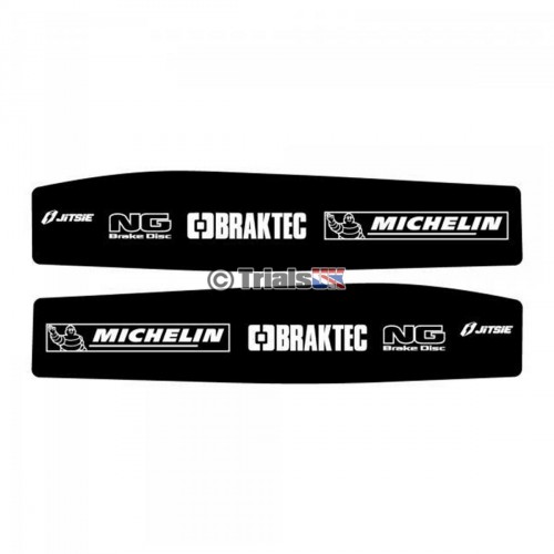 Jitsie Beta Evo Swingarm Decals - Michelin/Braktec/NG Logo