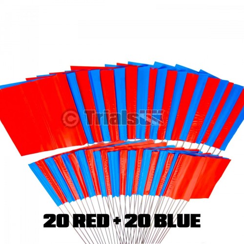 Trials Section Flags 20 Red 20 Blue Vinyl Flag Pin Markers