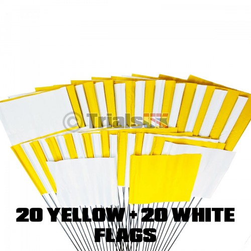 Trials Section Flags 20 Yellow 20 White Vinyl Flag Pin Markers