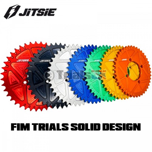 Jitsie PRO 43T-44T Solid Face Rear Sprocket FIM Approved 4 Hole 520 Pitch GasGas Sherco Beta TRS Montesa Vertigo