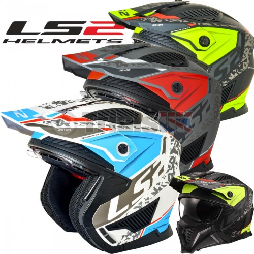 LS2 DRIFTER DEVOR Trials Riding And Multi Purpose Helmet