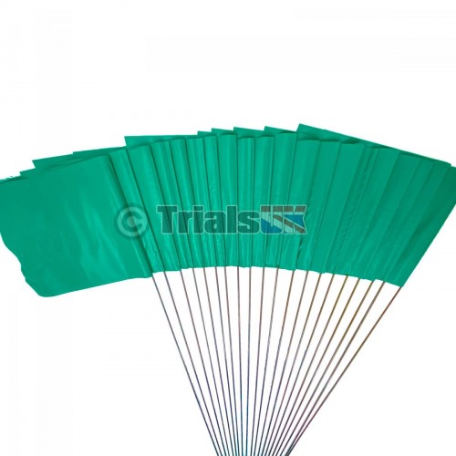 20 x Green Trials Section Flags Vinyl Flag Pin Markers