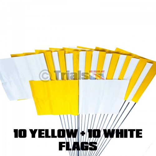 Trials Section Flags 10 Yellow 10 White Vinyl Flag Pin Markers
