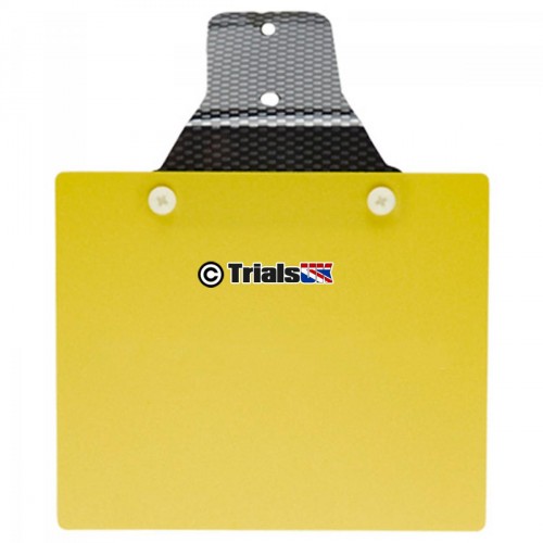 Trials UK Flexible Rear Number Plate - Plain Yellow