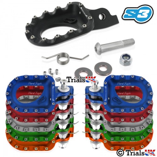 S3 Hardrock Aluminium Trials Footpegs - Variable Positioning