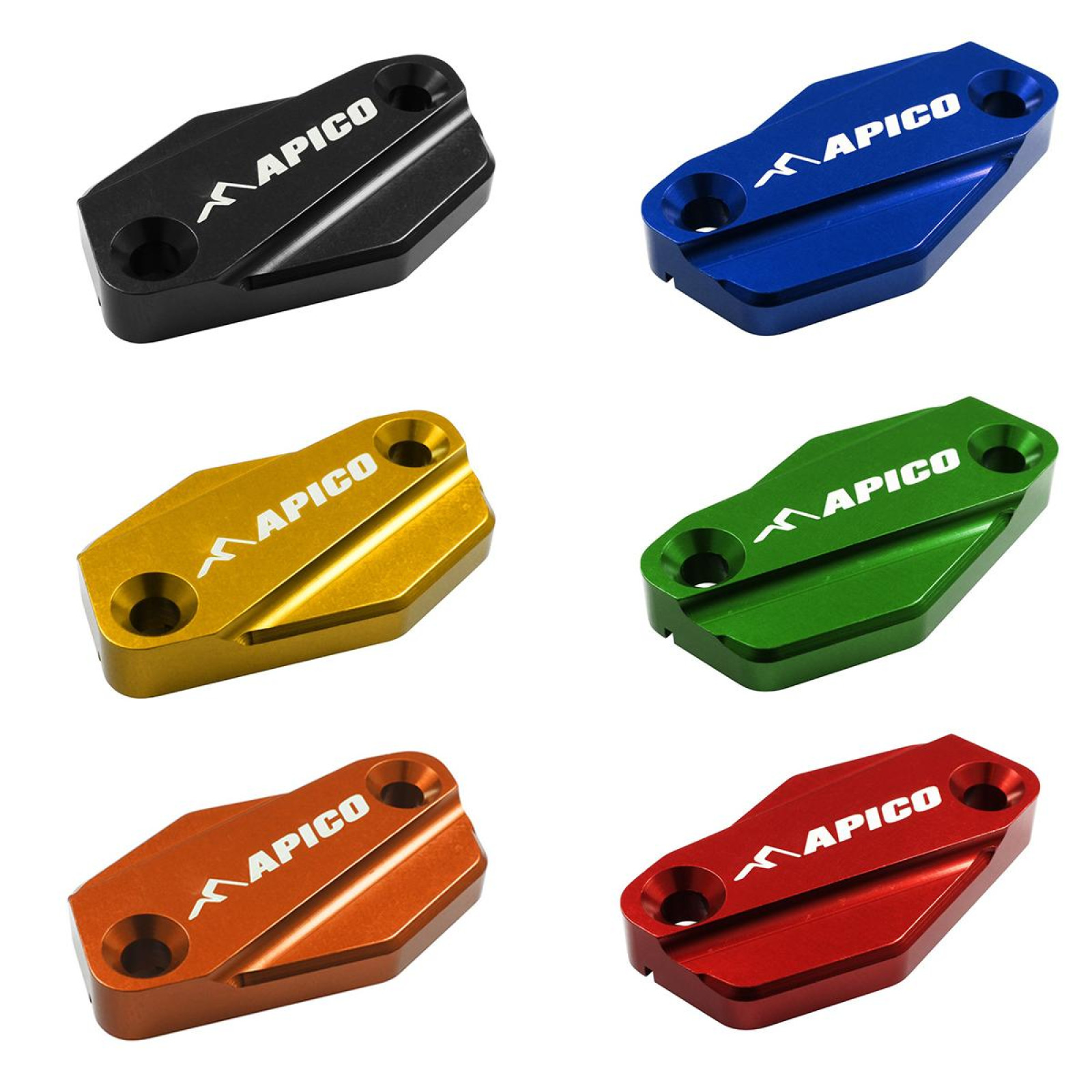 Apico Anodized Reservoir Caps For KTM SX/SXF/EXC – Brake & Clutch, Set Of 2, Orange, UK Made